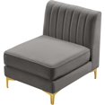 thumbnail image 1 of Meridian Furniture Alina Grey Velvet Armless Chair, 1 of 17