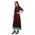 thumbnail image 2 of Moomaya Robe Kurti Maxi en Coton Évasée pour Femmes, Tunique Indienne Unie, 2 of 5