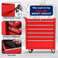 thumbnail image 1 of Professional 6-Drawer Rolling Tool Chest - Lockable Metal Storage Cabinet with Wheels, Drawer Liners, Portable Toolbox Cart for Garage or Workshop Organization, Red, 1 of 7