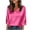 Hot Pink, variant on BLVB Satin Blouses for Women Silky Shirts V Neck 3/4 Sleeve Business Casual Loose Office Work Tops Spring Summer Clothes