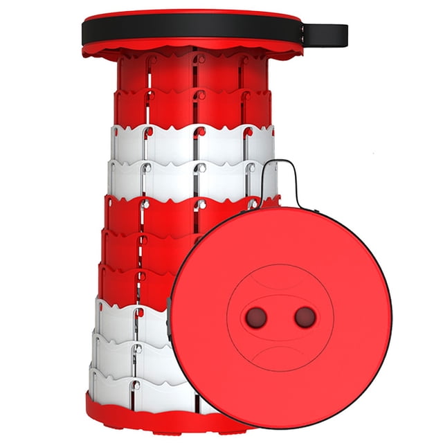 Huanglei Rainbow Style Telescopic Stool Outdoor Telescopic Plastic Stool Rotating Soft Cushion Portable Travel Storage Bag Queuing Folding Chair