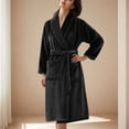 thumbnail image 2 of Women's Robe Fleece Plush Soft Fluffy Fuzzy Cozy Winter Warm Lightweight Kimono Robes Knee Length Bathrobe, 2 of 4