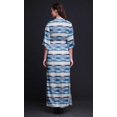 thumbnail image 4 of Bimba Robe d'Été Longue Maxi en Rayonne à Motif Géométrique Ikat pour Femmes avec Fente Latérale - Medium, 4 of 6