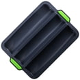 thumbnail image 3 of Plateau de Cuisson Baguette 3 Compartiments Plateau en Silicone Baguette Antiadhésif Moule à Pain Antiadhésif Portable, Vert Foncé, 3 of 5