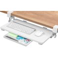 thumbnail image 1 of Small Keyboard Tray Under Desk .; X .; Small Size Keyboard Drawer with C Clamp-on Mount Easy to Install Pull Out Sliding Computer Keyboard Stand () (Wood), 1 of 7
