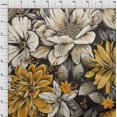 thumbnail image 4 of oneOone Velvet Yellow Fabric Florals Sewing Craft Projects Fabric Prints By Yard 58 Inch Wide, 4 of 4