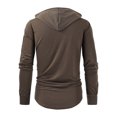 thumbnail image 4 of FAIWAD Men's Long Sleeve Drawstring Sweatshirts Drop Shoulder Zip Hooded Sweatshirts Trendy Spring Tops, 4 of 5