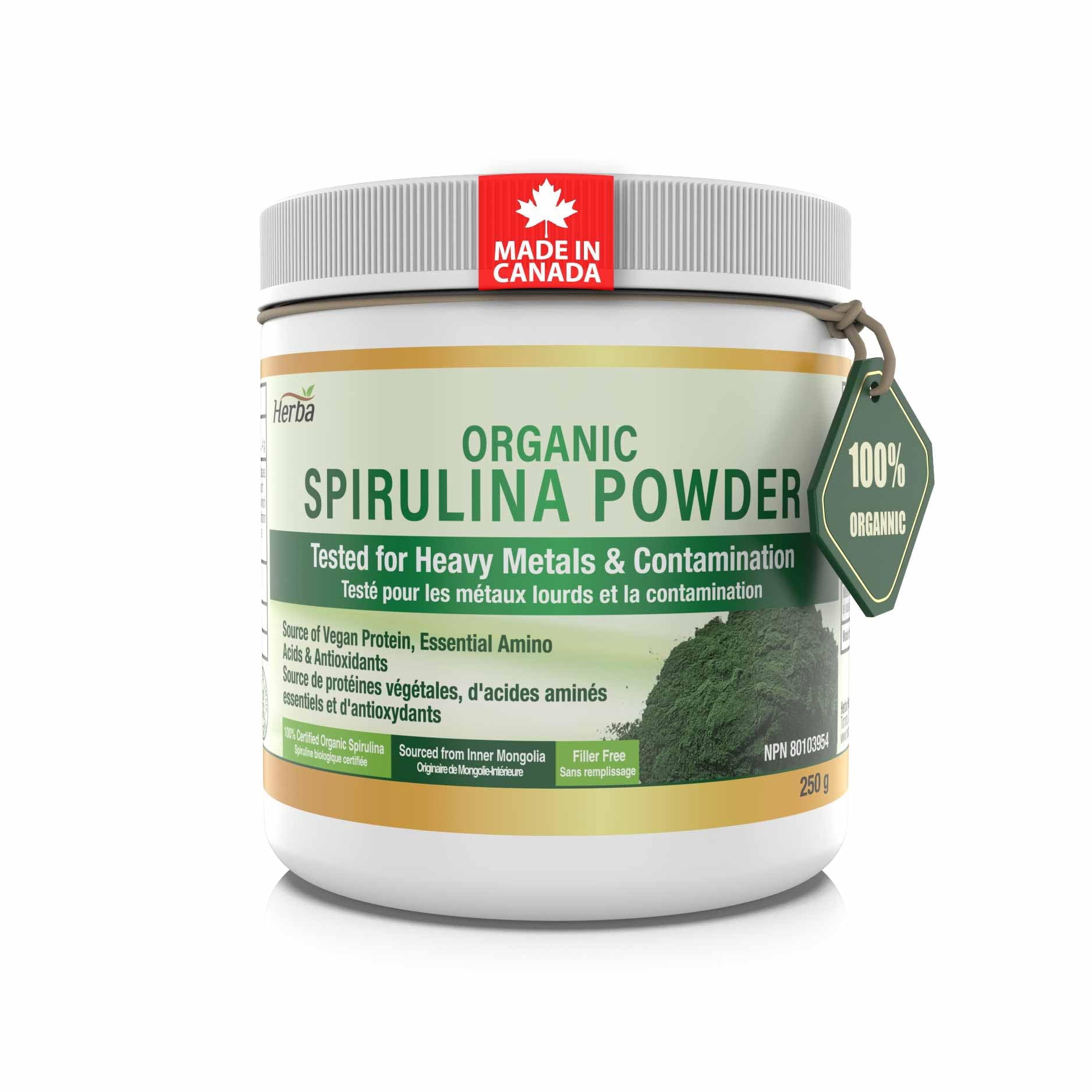 Herba Organic Spirulina Powder 250g – Made in Canada