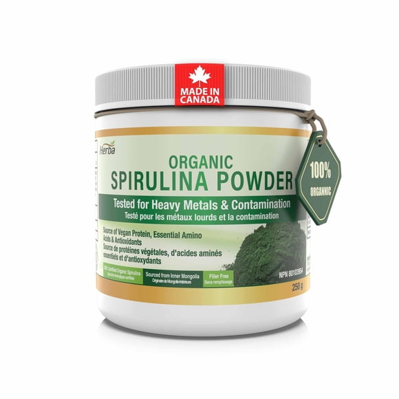 Herba Poudre de Spiruline Biologique 250 g – Fabriqué au Canada