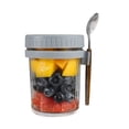 thumbnail image 1 of Overnight Oats Containers With Lids And Spoons Mason Jars With Removable Separate Compartments Airtight And Leak Proof Glass Jars For Chia Yogurt And Oatmeal, 1 of 6