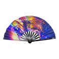 thumbnail image 3 of Rave Folding Hand Fan Fluorescent Effects Folding Fan for Dancing Props Gift Style A, 3 of 8