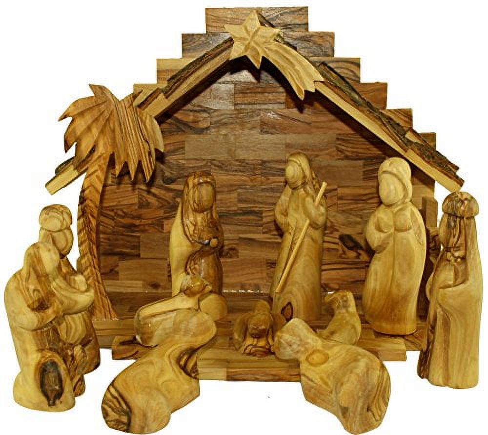 Holy Land Market Olive Wood Nativity Set- Modern Style