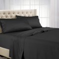 thumbnail image 4 of Royal Tradition Solid 600 Thread Count, 100-Percent Cotton Queen Bed Sheets (Black) Breathable, Deep Pocket, 4 Piece Sheet Set, 4 of 4