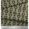 thumbnail image 2 of Soimoi Green Rayon Fabric Square Geometric Decor Fabric Printed Yard 42 Inch Wide, 2 of 3