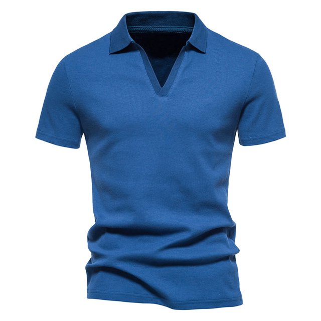 Birdeem Mode Hommes Décontracté Ajusté Col Rabattu Couleur Unie Manches Courtes T-Shirt Hauts Blouse