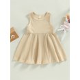 thumbnail image 2 of Faithtur Bébé Enfants Fille Robe, Sans Manches Cou Solide Été une Ligne Robe pour Tous les Jours Occasionnels, 2 of 8