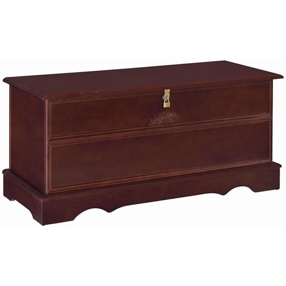 Kingfisher Lane Commode Rectangulaire Traditionnelle en Bois de Cèdre, Brun