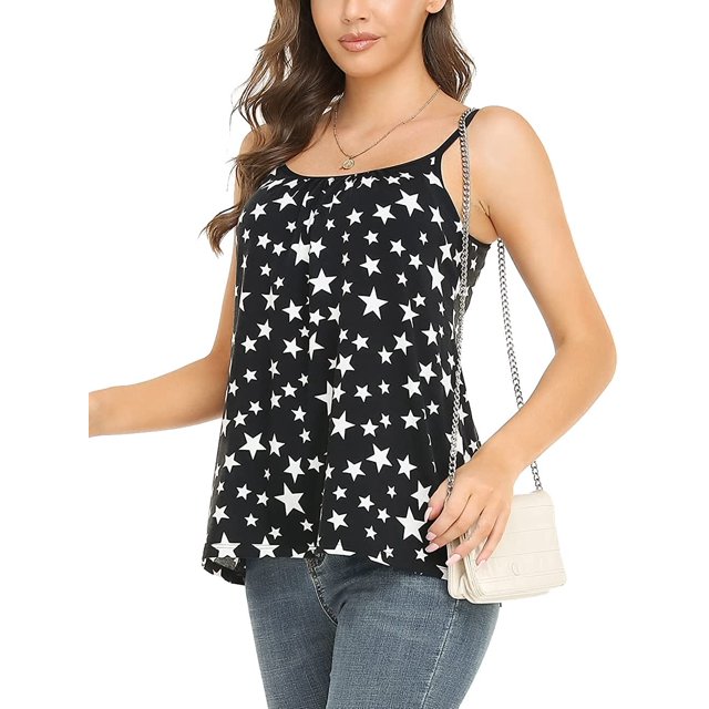 CHOK Camisoles à Soutien-Gorge Intégré pour Femmes, Bretelles Spaghetti Ajustables, Débardeur Sans Manches, Hauts d'Été