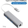 thumbnail image 3 of KOMI 4-in-1 USB C to Ethernet Adapter Splitter, Type-C to RJ45 Gigabit Network Converter with USB 3.0 Hub 3 Ports Compatible with Switch Console, MacBook Air, iPad Pro, Surface Pro (4-in-1), 3 of 5