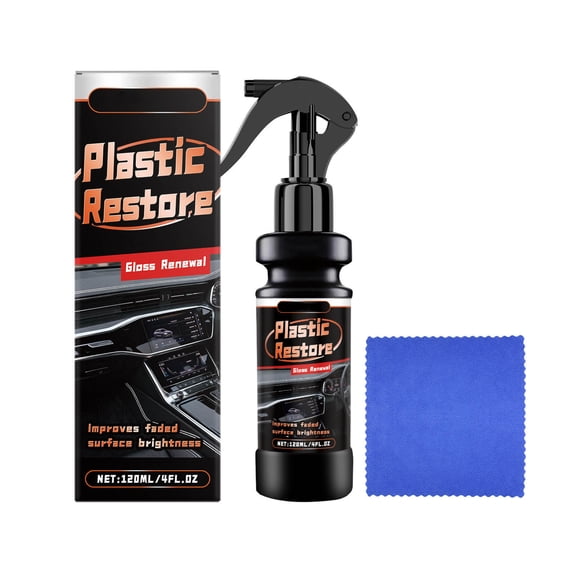 Trousse de Réparation en Plastique 120 ml Trousse de Restauration et de Réparation en Plastique pour Voiture Renouvellement de l'Éclat Intérieur et Extérieur