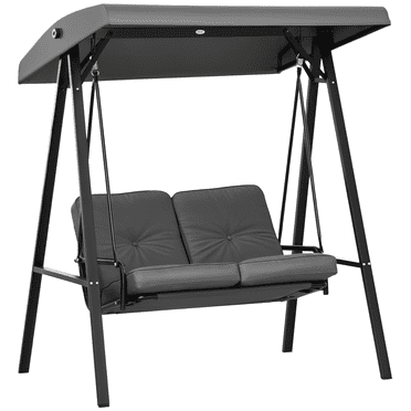 Outsunny 2 Seater Outdoor Swing Chair Porch Swing Bench with Canopy