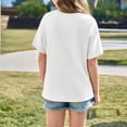 thumbnail image 3 of Girls Summer Oversized T-Shirts - Short Sleeve, Crewneck, Solid Color - Casual Basic Tops, 3-14 Years, 3 of 5