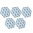 thumbnail image 3 of 5pc Silicone Hexageon Set Plat d'Isolation Thermique Tasse Bol Tapis pour Table à Manger Bleu, 3 of 12