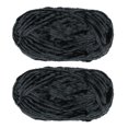 thumbnail image 1 of Unique Bargains 2 Pelotes Fil Velours Fil Chenille 87,49 Verges Polyester Fil Doux pour Couverture 2 Pcs Noir, 1 of 7