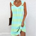 thumbnail image 1 of Pisexur Robe Sans Manches à Col en V pour Femme Été Confort Mode Couleur Unie Poche Robe Sans Manches à Col en V Robe pour Femme, 1 of 5
