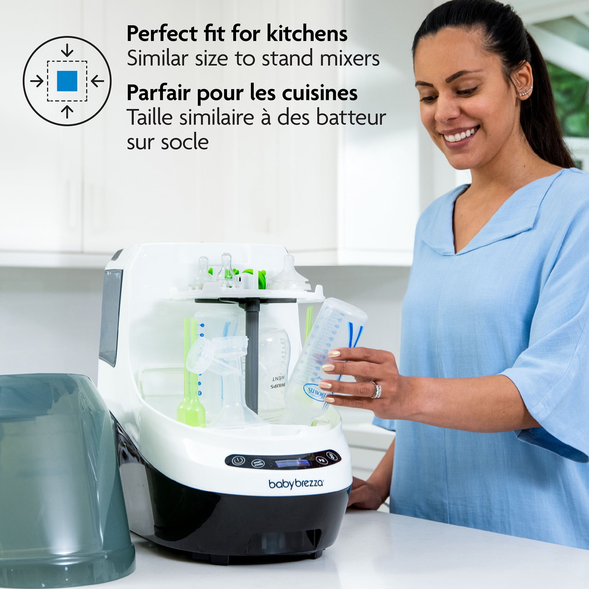 Lave-biberons Baby Brezza Bottler Washer Pro - Nettoyage Prouvé Cliniquement Supérieur - Lave, Stérilise et Sèche en un Seul Appareil, Machine Remplace les Brosses et les Égouttoirs