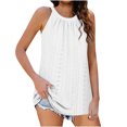thumbnail image 1 of Timegard Camisole à Oeillets pour Femmes Col Rond Froncée Sans Manches Confortable Décontractée T-Shirts Été, 1 of 2