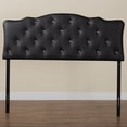 thumbnail image 4 of Baxton Studio Rita Modern and Contemporary Queen Size Black Faux Leather Upholstered Button-tufted Scalloped Headboard, 4 of 5