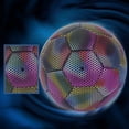 thumbnail image 3 of Graflsoa Reflective and Glow-in-the-Dark Stitched Soccer Ball, Hexagonal Design, Size 5, PU Material, Deflated for Shipping, Single Ball, 3 of 7