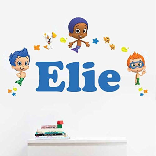 Oliver's Labels Autocollant Mural Personnalisé de Qualité Supérieure pour Décoration de Chambre d'Enfant - Pelable et Autocollant, Amovible (Bubble GuppiesTM Boys)