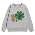 thumbnail image 4 of Chandail Oreilles de Chat pour Filles à Manches Longues Fermeture à Glissière Chandail à Capuchon Graphique pour Enfants Imprimés de la Saint-Patrick Chandail en Molleton Col Rond Manches Longues Mignon Épaules Tombantes chandail Tops, 4 of 4