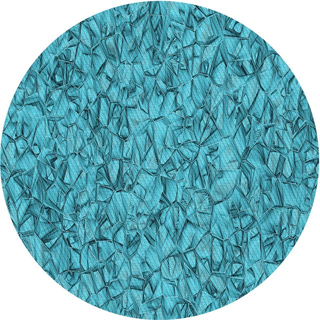 Ahgly Company Tapis Rond Lavable en Machine Intérieur Transitionnel Vert Cyan Foncé, 3 Pieds Rond