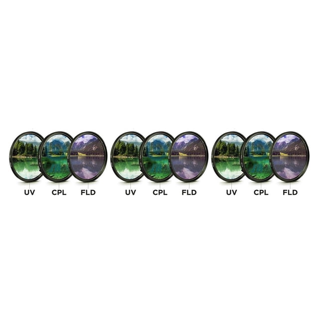 maskred 1/2/3/5 3 Pcs Purple Light CPL FLD Lens Filter Set with Bag Camera 49MM 52MM 55MM 58MM 62MM 67MM 72MM 77MM Glass Protector Replacement 72mm 3PCS