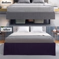 thumbnail image 3 of PiccoCasa Jupe de Lit en Microfibre Double Brossage avec Volant Cache-Sommier, Grand Lit Violet Foncé, 3 of 8