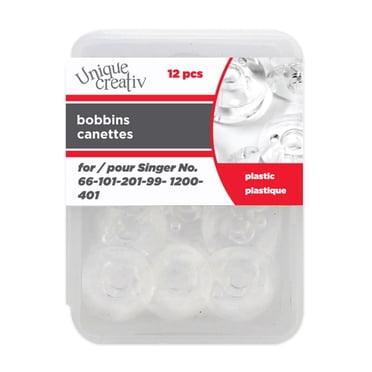 UNIQUE CREATIV Plastic Bobbins in Reusable Box, 12 pcs