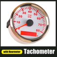 thumbnail image 2 of 85mm Marine Tachometer 3000 4000 6000 RPM Tacho Meter Gauge Red Backlight With LCD Hour Meter For Car Boat Truck Auto 12V/24V ,Wide Applicability, 2 of 7