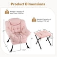 thumbnail image 3 of Costway Fauteuil de Repos Fauteuil d'Appoint de Détente avec Repose-Pieds Pliant et Pochette de Rangement Rose, 3 of 10