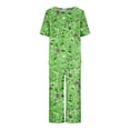 thumbnail image 4 of Ensemble de Pyjama pour Femmes Shorts Femmes Imprimé Col Rond Manches Courtes Chemise de Nuit et Ensembles Pantalon Tenue d'Intérieur Pyjamas avec Poches Hauts à Manches Courtes pour Femmes Ensemble de Pyjama pour Femmes Été, 4 of 8