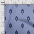 thumbnail image 1 of oneOone Georgette Viscose Fabric Peacock Feather Ikat Print Fabric BTY 42 Inch Wide, 1 of 1