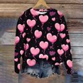 thumbnail image 3 of FMFYFH Chandails à Enfiler de la Saint-Valentin pour Femmes Grande Taille à Manches Longues Col Rond Chandails Décontractés T-Shirts Graphiques T-Shirts Basiques, 3 of 5