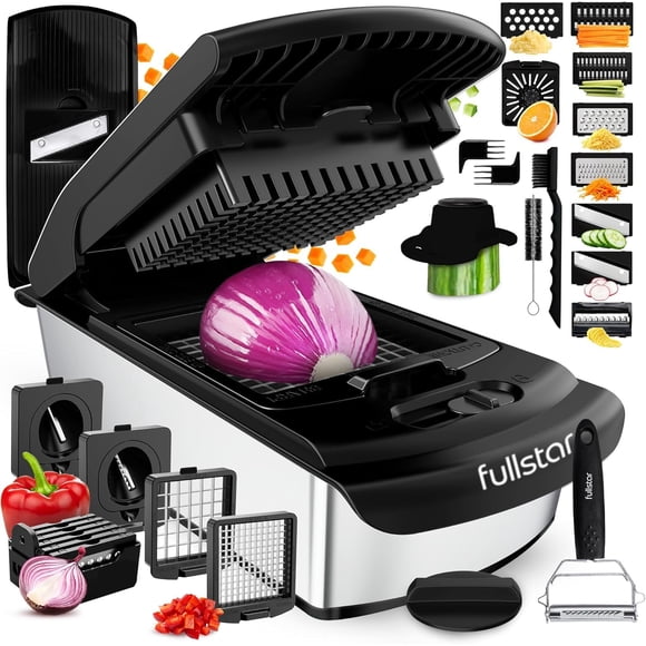Fullstar le Hachoir Pro Original - Hachoir à Légumes et Spiraleuse, Hachoir Alimentaire avec Contenant, Trancheuse à Fruits, Gadgets de Cuisine