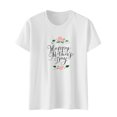 thumbnail image 4 of EQWLJWE Hauts pour Femmes T-Shirt Graphique Surdimensionné Manches Courtes Col Rond Épaule Tombante Décontracté Liquidation, 4 of 7