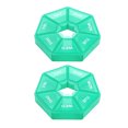 thumbnail image 2 of 2 Pcs/set Boîte à Pilules en Plastique 7 Compartiments Organisateur Boîte à Comprimés Rangement Portable Support de Comprimés Organisateur de Voyage, Cyan, 2 of 9