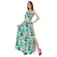 thumbnail image 3 of Bimba 2 Pcs Robe de Plage Sexy pour Femmes Imprimée Smockée Crop Top & Longue Jupe Ensemble, 3 of 7