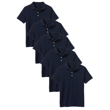 Lot de 5 Polos T-Shirts Sans Étiquette d'Uniforme Scolaire pour Petits Garçons et Grands Garçons