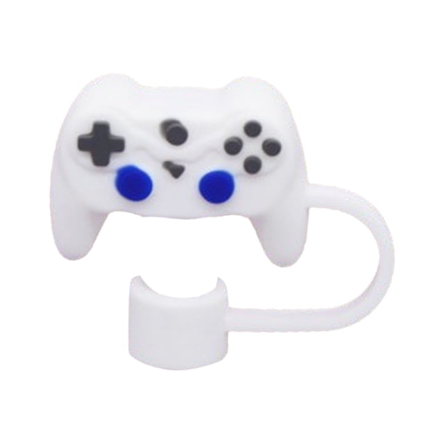 WIFKLSIIPG 1PCS Couvre-Paille Capuchon Compatible avec 20 Gobelets de 30&40 Oz Embout de Paille Convient à 0.4 Po Réutilisable Baseball Basketball Soccer Embouts de Paille en Silicone Couvercles(Blanc)